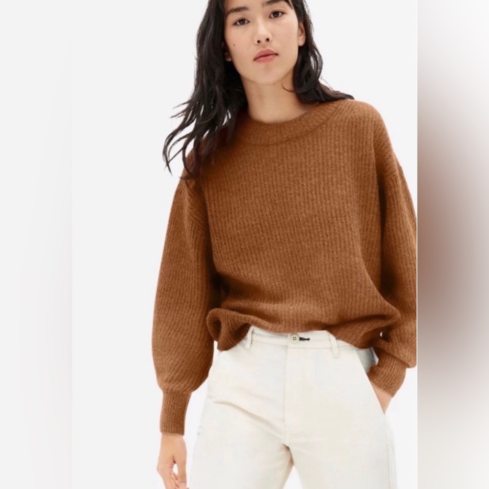 Everlane Alpaca Crew Sweater Goldenrod Yellow Oversized Women’s LARGE
